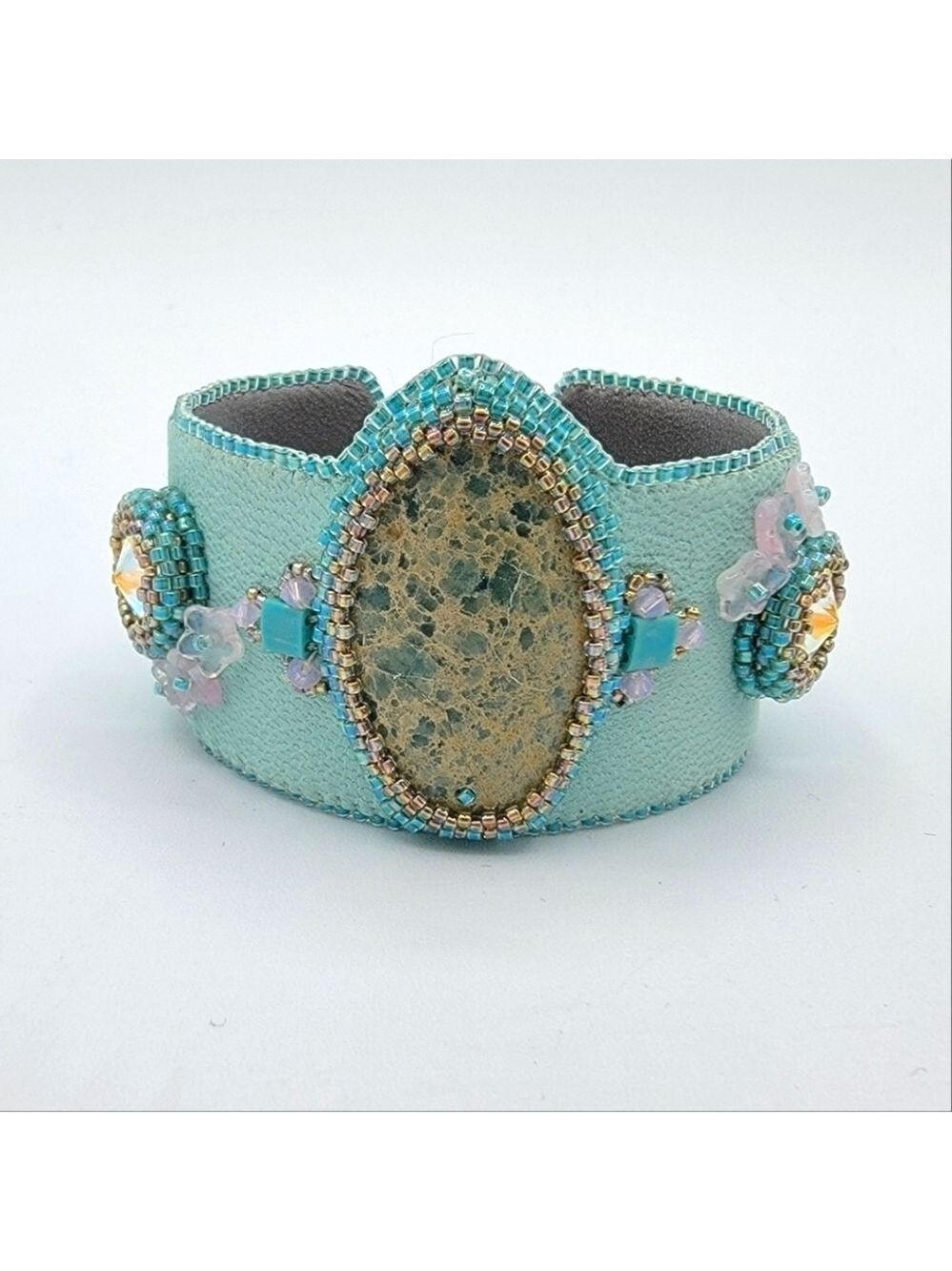 Tiffany Blue Cuff Bracelet Leather Adjustable #2041